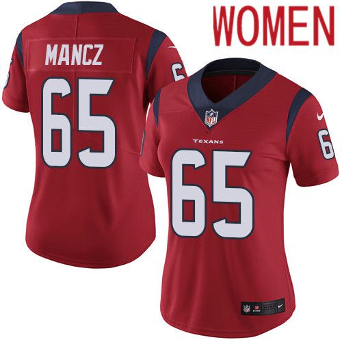 Women Houston Texans #65 Greg Mancz Red Nike Vapor Limited NFL Jersey